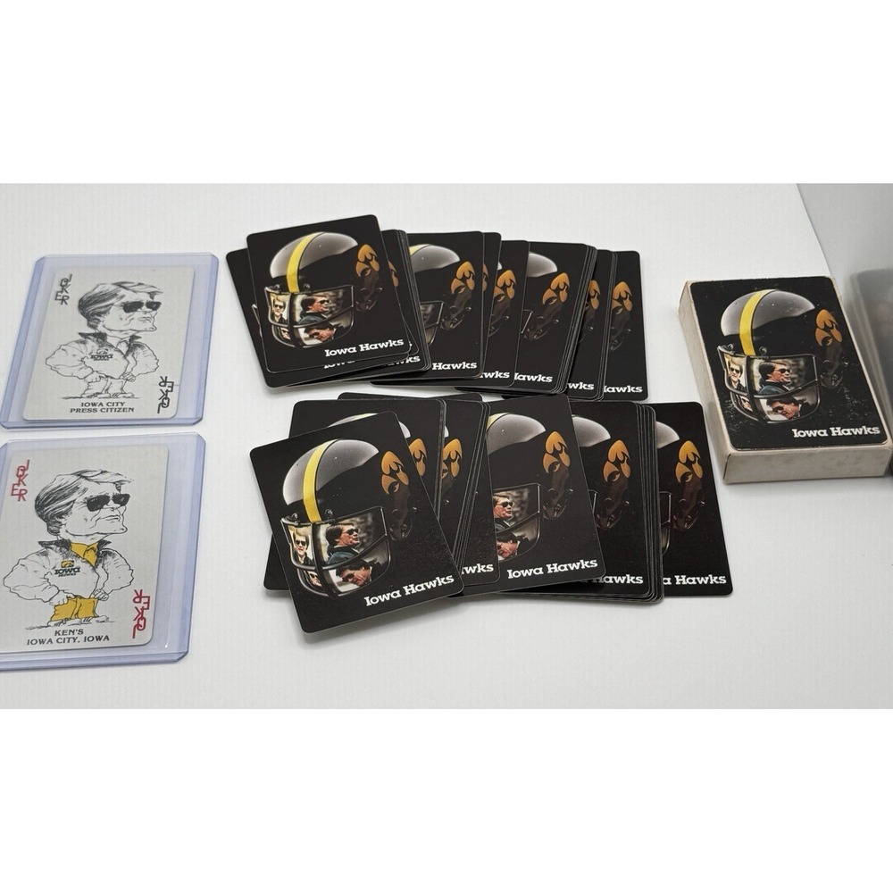 Iowa Hawkeyes Football 80s Playing Card Deck Cards ~ Hayden Fry Advertising Vtg